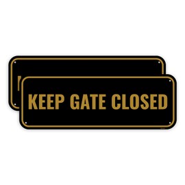 2PC Please Keep Gate Closed Sign, 10 x 3.5 Inches - Aluminum