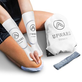 Upward Fitness - Volleyball Arm Sleeves with Passing Protection Forearm Pads and Comfortable Thumbhole Design- Includes Bag and Headband - Perfect For Girls and Boys (M/L White)