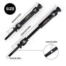GLOBACT 1144 Steel CVD Driveshaft Rear Drive Shafts Heavy Duty Axles Set for Traxxas Slash/Rustler/Stampede/Hoss VXL 2WD 4X4 1/10 RC Truck Upgrade Parts Replace #6852 (2PCS)