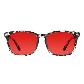 TIJN Sleep Glasses with Blue Green Light Blocking, Red Light Lens for Computer Gaming, Screen Fatigue & UV Protection