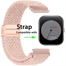 GIOPUEY Strap Compatible with CMF Watch Pro, Braided Nylon Strap [Unisex] Elastic Replacement Strap - Pink
