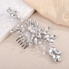 Teyglen Bride Crystal Wedding Hair Comb Bridal Headpiece Handmade Silver