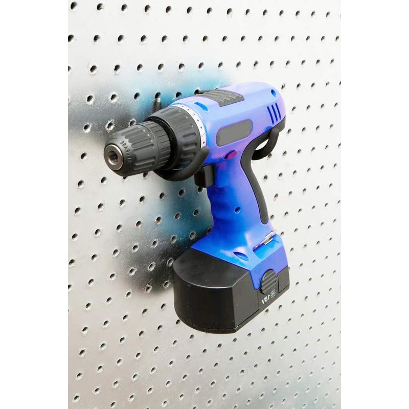Menecor 5PCS Pegboard Drill Holder with Double Hooks and Accessories