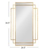 Creative Co-Op Metal Wall Mirror with Reclaimed Wood Border, Gold