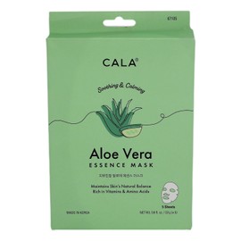 CALA - máscara para cara con escencia de aloe vera (paquete con 5 máscaras)