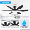 BayDay Ceiling Fans with Lights, Flush Mount Ceiling Fan Led