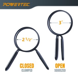 POWERTEC 2-1/2 Inch Double Loop Hose Clamps for Dust Collection Hose and Dryer Vent Hose, Quick Release Spring Clamps for Dust Collector and Dust Collection Fittings, 2 Pack (70390)