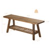 HOKYHOKY Reclaimed Solid Wood Bench-43.3" Farmhouse Entryway Bench with Storage