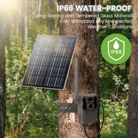 12000mah Trail Camera Solar Panel, 8W 6/12Volts Solar Panel for Security Camera, 24/7 Power Supply IP66 Waterproof for Trail Cameras X, X Pro, Pro 3.0, X Gen 2.0 3.0