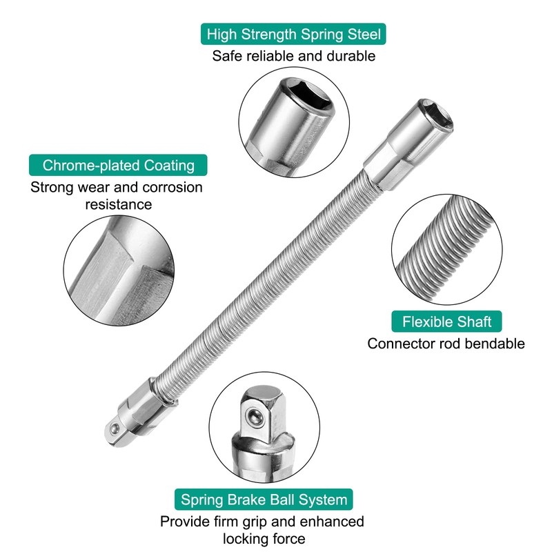 sourcing map 1/4" 3/8" 1/2" Drive Socket Extension Bar Set