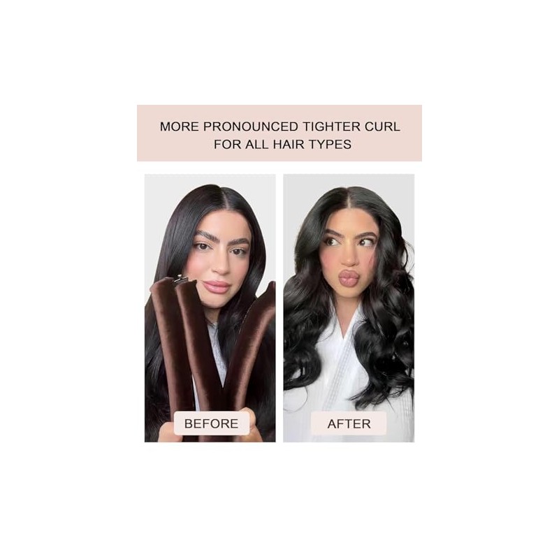 Rizador de Pelo Sin Calor, 4pcs Tubos para Cabello, Rizador