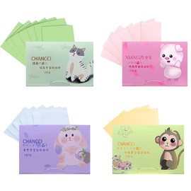 400 Face Blotting Paper, Oil Absorbent Paper, Soft Oil Blotting Paper Sheets, for Travel Makeup Accessories for Women, Men, 4 Colours