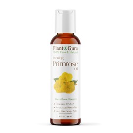 Evening Primrose Oil 2 fl. oz. Cold Pressed 100% Pure Natural Carrier - Skin, Face, Body and Hair Growth Moisturizer. Great for DYI Soap Making, Creams, and Lip balms.