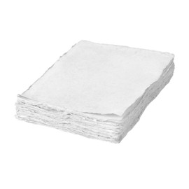 Handmade Deckle Edge Paper 7x5 Inches, 200 GSM Recycled Cotton Paper, Pack of 50 Sheets – Perfect for Watercolor, Drawing, and Calligraphy