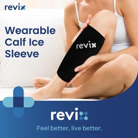 REVIX Shin Compression Sleeve for Calf Ice Wrap for Legs, Reusable Ice Pack for Elbow, Arm and Knee Discomfort, Hot Cold Therapy for Post-Workout Recovery, 360° Full Coverage