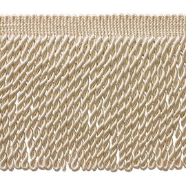 6" (15cm) Basic Solid Collection Traditional Satiny Bullion Fringe Trim (Style# BFS6) Cream Ivory #A2(Ivory Cream) 5 Yard Value Pack (4.5m/15 ft)