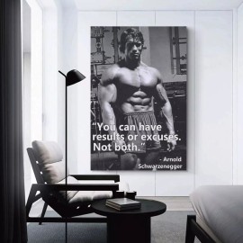 Arnold Schwarzenegger Poster, Motivational Quotes Bodybuilding Poster - 24x36 inches