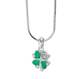 Fashion Jewelry ~ Green Four Leaf Clover Pendant Necklace for Women Casual