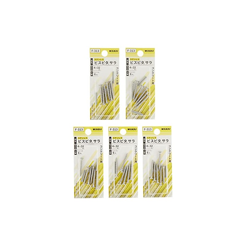 WAKAI Ruspart F-313 No Plug Screws, Stainless Steel, 4X32