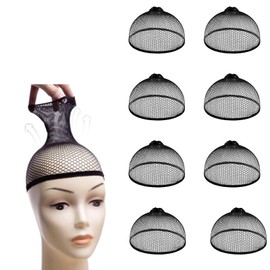 15 Pcs Black Mesh Wig Cap Open Top Nylon Net Wig Cap Dome Mesh Wig Caps Hair Accessories Fishnet Wig Cap for Most Ladies and Men