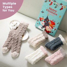 Suphigher Fluffy Socks Womens - Cosy Bed Socks for Women, Ladies Winter Fluffy Socks, Sleeping Home Socks Womens 4-7