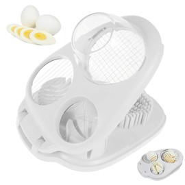 Egg Slicer for Boiled Eggs 3 in 1 Egg Slicer, Portable Multifunctional Egg Cutter with Stainless Steel Wire, Reusable Mushroom Slicer Salad Slicer Portable Egg Dicer for Soft Fruit Strawberries Mushro