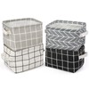 JoyPlus Fabric Storage Basket Organiser, Pack of 4 Foldable Waterproof