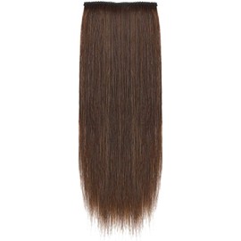Seamless Clip in Mini Hairpiecs 8 Inch Short Hair for Men and Women Adding Volume #4 Medium Brown Clip on Straight Wiglet Hair Filler Exensions