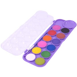 TINOMAR Watercolor Paint Set, 12 Colors Artist Paint Palette Set with Paint Brush, Water Color Palette Tray Kit with Painting Brush for Kids and Beginners(Purple)