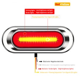 DOPHISALL AUTO 7" Waterproof LED Trailer Tail Light Bar Amber Sequential Turn Signal Lights Red Strobe Brake Stop Assembly Lamp For Offroad Pickup Truck RV UTV ATV (Pack of 2)