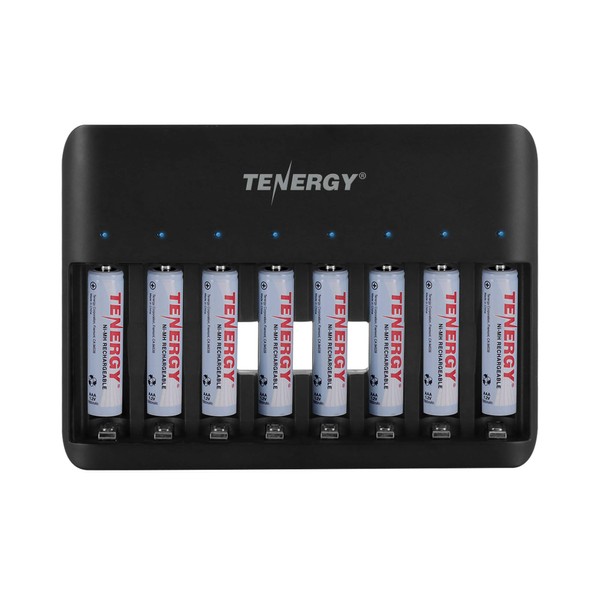 Tenergy TN477U 8-Bay Fast Charger for NiMH/NiCD AA AAA Rechargeable
