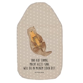 Mr. & Mrs. Panda Hot Water Bottle Otter Child Gift Hot Water Bottle with Cover Mum, Sea Otter, Grain Cushion, Ottle, Otter, Sea Otter Lake