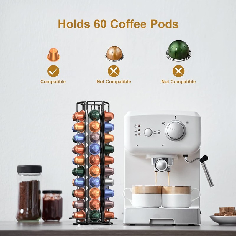 Coffee Pod Holder for Nespresso OriginalLine, Coffee Pod Storage Organizer