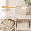 Velvet Jewelry Drawer Organizer Trays, 4-Layer, Beige
