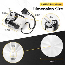 Universal SM550 Bathroom Vent Fan Motor Kit Compatible with Nut-one Br-oan Electric Motors 50CFM 120V 3000 RPM Bathroom Exhaust Fan Motor Replace C01575 65100 EM550 EM750 by Fetechmate