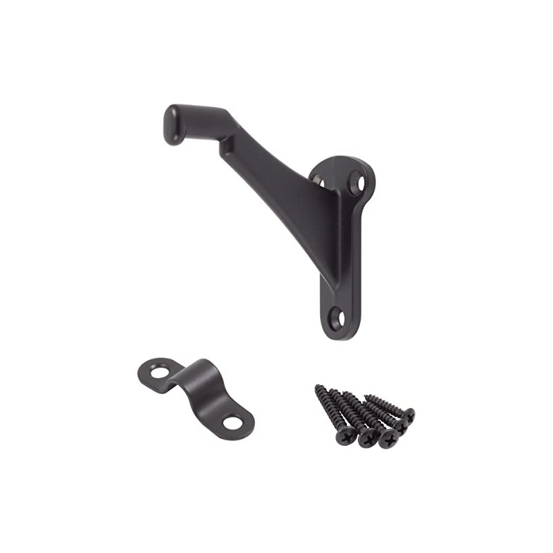 Stone Harbor Hardware Heavy-Duty Handrail Bracket, Matte Black