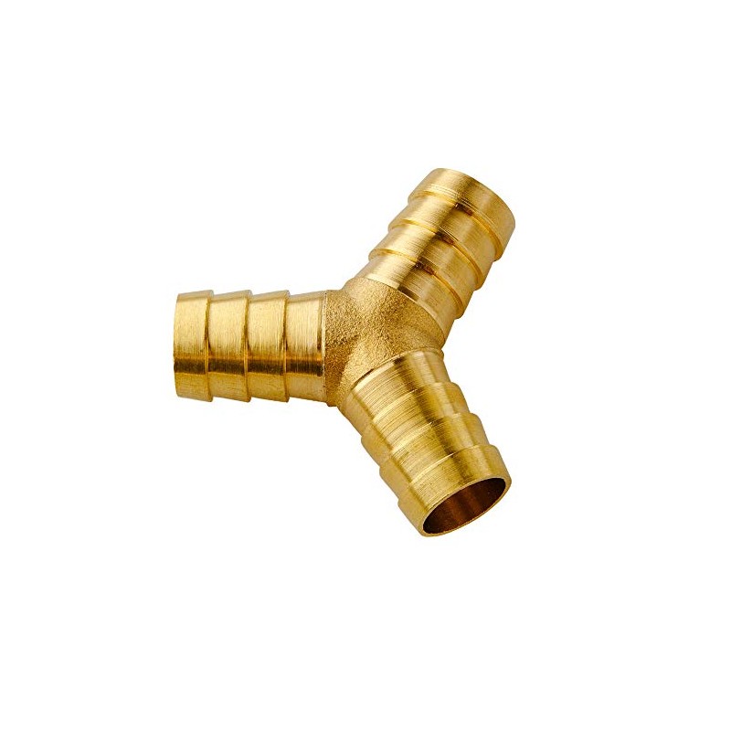 Quickun 5/8" ID Hose Brab, Brass Shaped Y 3 Ways