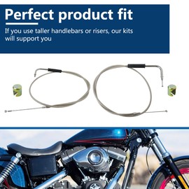 Xspeedonline 42" Throttle Cable and Idle Cable Kit Stainless Steel Replacement for Softail 2000-2017 Fits 14"-16" Handlebars