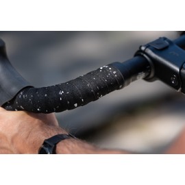 BBB Cycling Handlebar Tape - RaceRibbon ECO - Road Bike Handlebar Tape - Recycled Material - With Handlebar Plugs - Black Speckled - 200 x 3 cm - BHT-01ECO