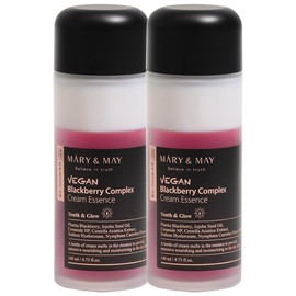 Mary&May Vegan Blackberry Complex Cream Essence Duo- Intense Hydrating & Soothing Face Essence - Fragrance-Free, Hypoallergenic, Deep Moisture, Boost Elasticity, Korean Skincare, 9.46 fl.oz.
