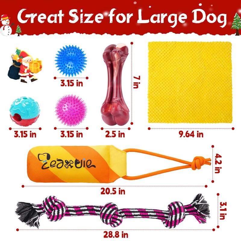 Zeaxuie 12 Pack Long-Lasting Heavy Various Dog Chew Toys Pack