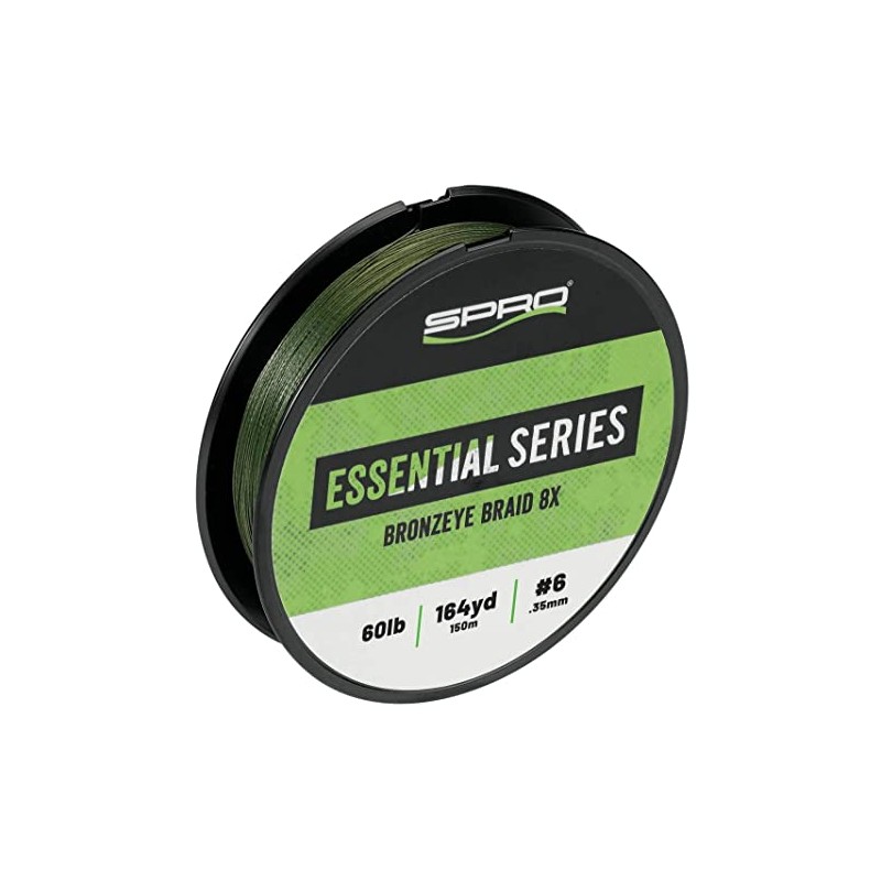 SPRO Fishing SBB8X-60MGN150 Bronzeye Braid 8X 60Lbs 150M/164Y Moss Green