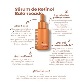 PRUNO Sérum Retinol Nanoencapsulado | con Pantenol y Ceramidas | Uso Nocturno, Renovación Progresiva de la Piel | Apto para Rutinas Conscientes | 30 ml