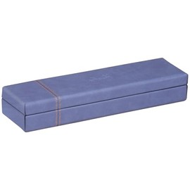 Rhodia 21 x 5.5 x 3 cm Practical and Durable Faux Leather Elegant Pencil Box Ideal for Your Office - Sapphire Blue - 318878C
