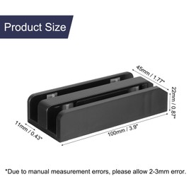 uxcell Sliding Shower Door Bottom Guide for 1/2 in Frameless Glass Shower Door, 45mm Thickened Adjustable Shower Door Double Track Limit Sliding Guide with Screw, Black