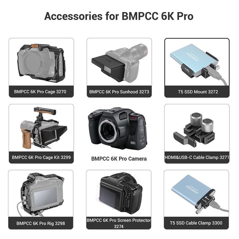 SMALLRIG SSD Mount Bracket for T5 SSD Works with BMPCC