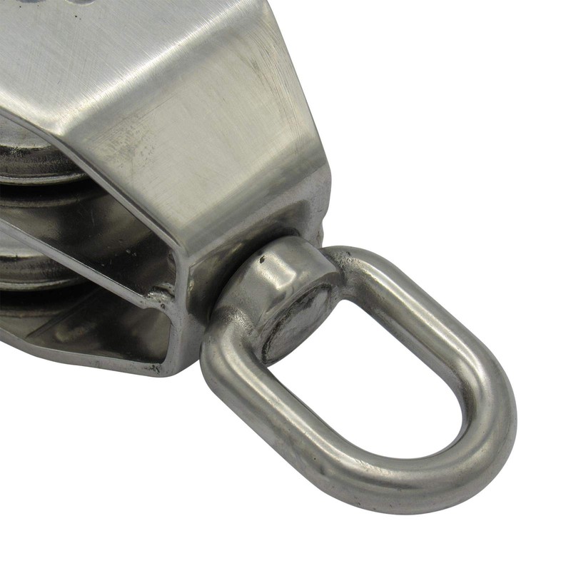 Stainless Steel Double Pulley Block 32MM (Wheel Swivel Eye Rope)