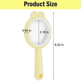 Rongon Handheld Magnifying Glass, 4X Adult Reading Magnifiers, 60mm Small Magnifying Lens Loupe for Detecting Plants, Newspaper, Science, Hobby Observation