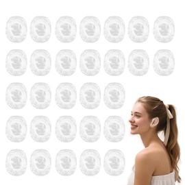 Pack of 100 Shower Ear Covers, Disposable Earmuffs, Waterproof Transparent Earmuffs, Ear Covers with Elastic Bands for Hair Dye, Bathing, Spa, Hairdressing Salon, Home and Hotel
