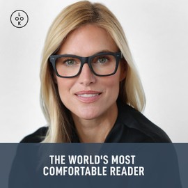 LOOK OPTIC Cosmo Reader - Stylish Unisex Ultra-lightweight Reading Glasses with Scratch-Resistant, Prescription-Quality Lenses (Full Magnification - Not Progressives) 1.50, Black